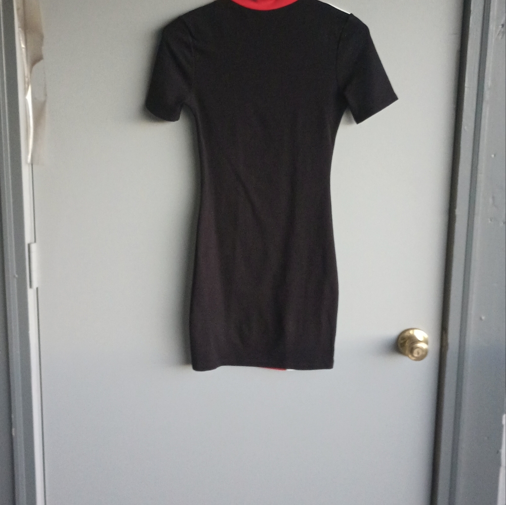 Fashion Nova - A—Team Color Block Dress Red/Black - Picture 2 of 5